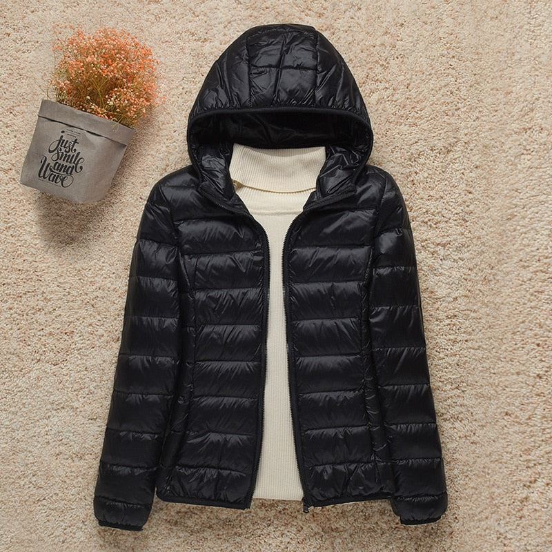 Women Thin Down Jacket White Duck Down Ultralight Jackets Autumn Coat Multi Color