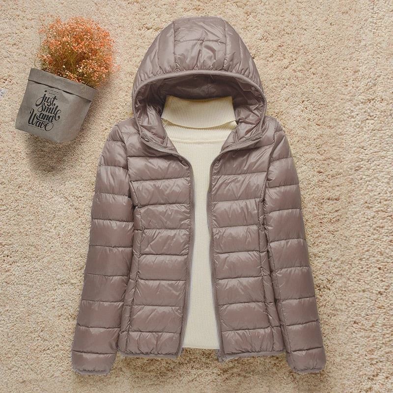 Women Thin Down Jacket White Duck Down Ultralight Jackets Autumn Coat Multi Color