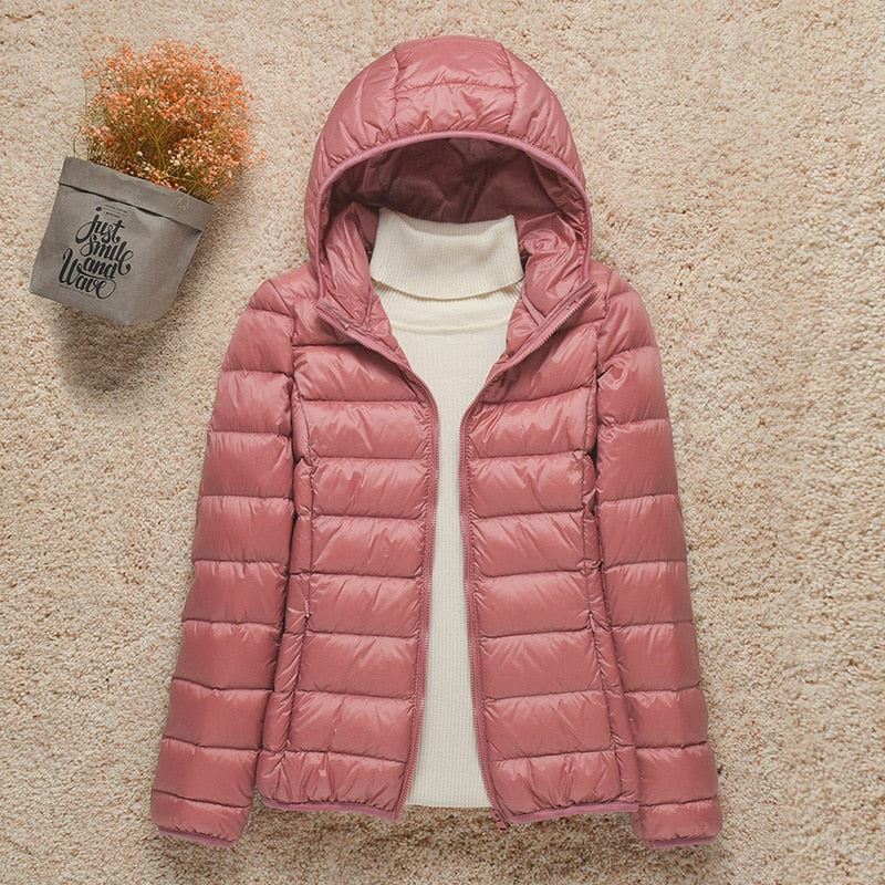 Women Thin Down Jacket White Duck Down Ultralight Jackets Autumn Coat Multi Color