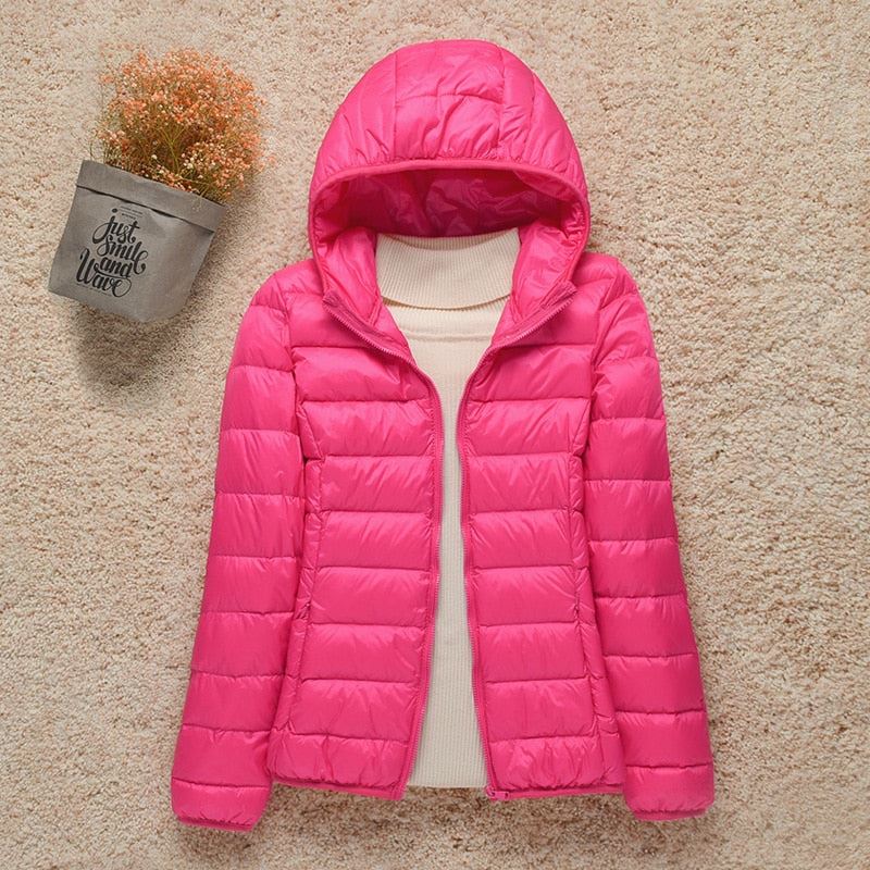 Women Thin Down Jacket White Duck Down Ultralight Jackets Autumn Coat Multi Color