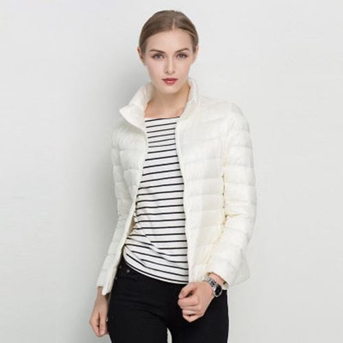 Women Winter Coat 2021 New Ultra Light White Duck Down Jacket Slim Women Winter