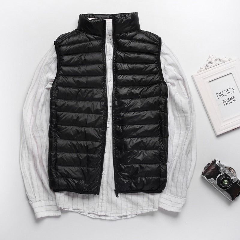 Winter Men Duck Down Vest Coat Ultralight Sleeveless Puffer Vest Jacket Fashion