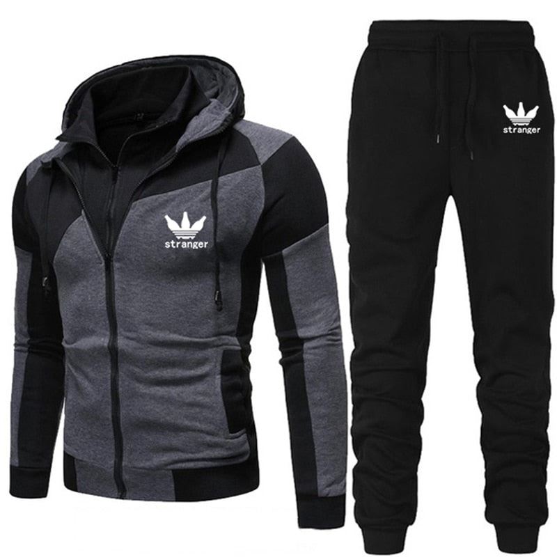 Autumn Winter Men's Set Brand Sportswear Tracksuits 2 Piece Sets Homme Clothes H