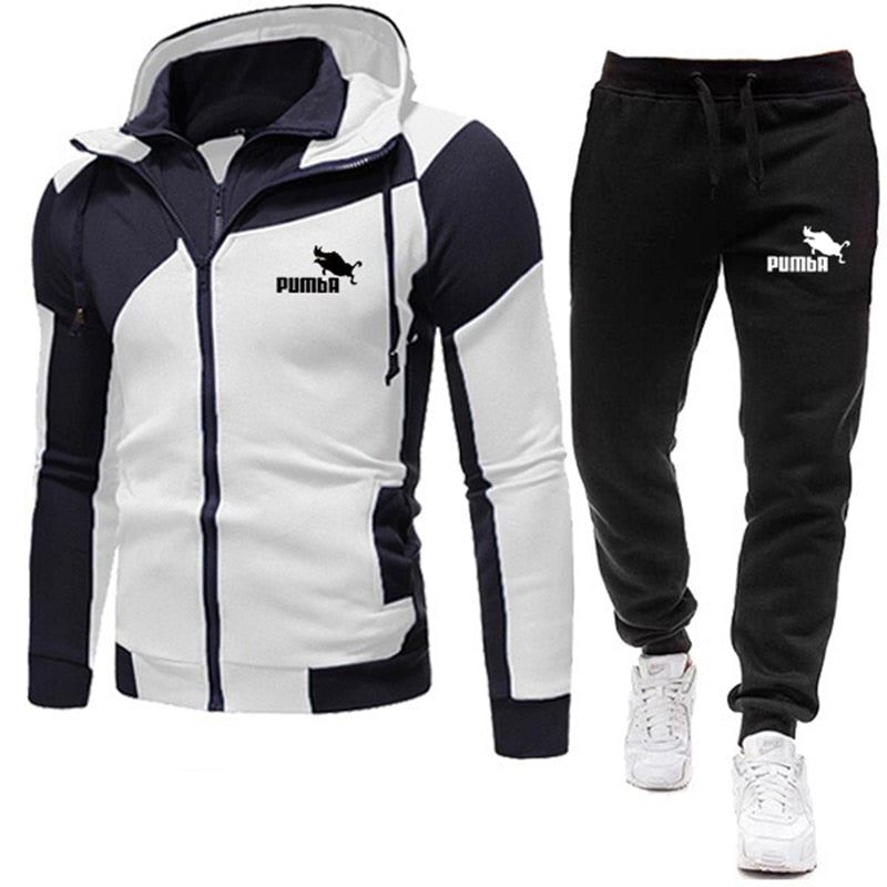 Autumn Winter Men's Set Brand Sportswear Tracksuits 2 Piece Sets Homme Clothes H