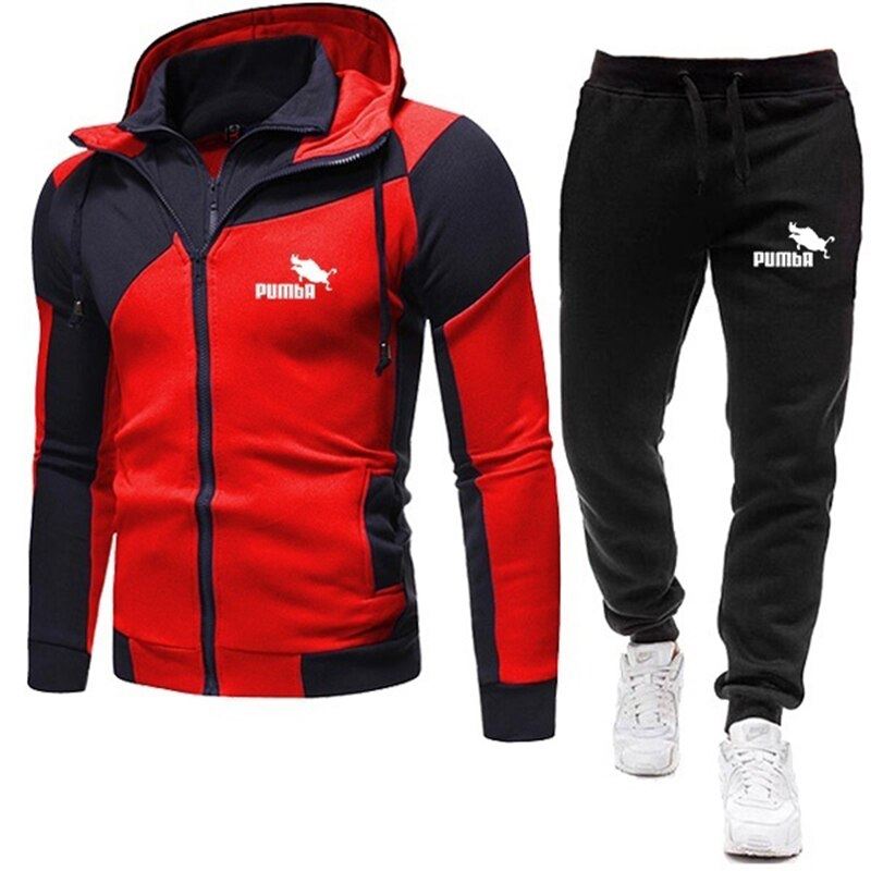 Autumn Winter Men's Set Brand Sportswear Tracksuits 2 Piece Sets Homme Clothes H