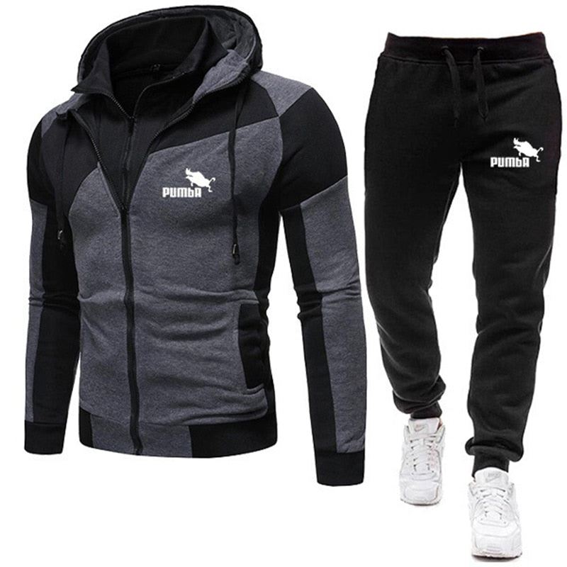 Autumn Winter Men's Set Brand Sportswear Tracksuits 2 Piece Sets Homme Clothes H