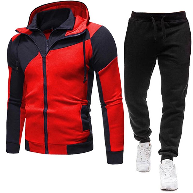 Autumn Winter Men's Set Brand Sportswear Tracksuits 2 Piece Sets Homme Clothes H