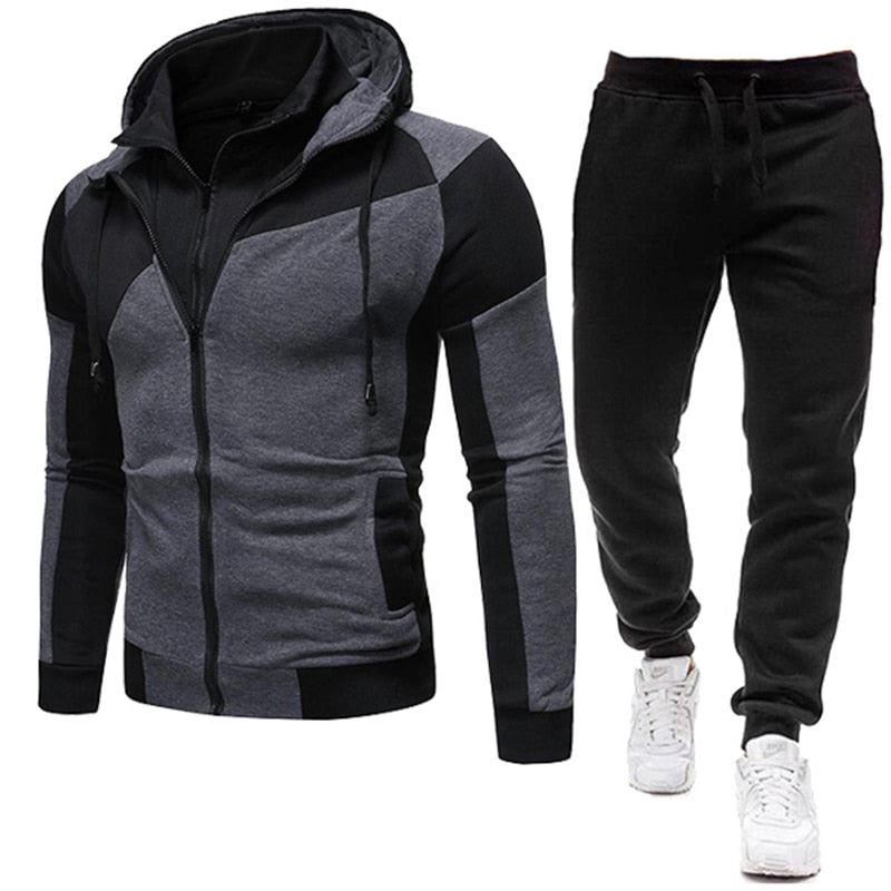 Autumn Winter Men's Set Brand Sportswear Tracksuits 2 Piece Sets Homme Clothes H