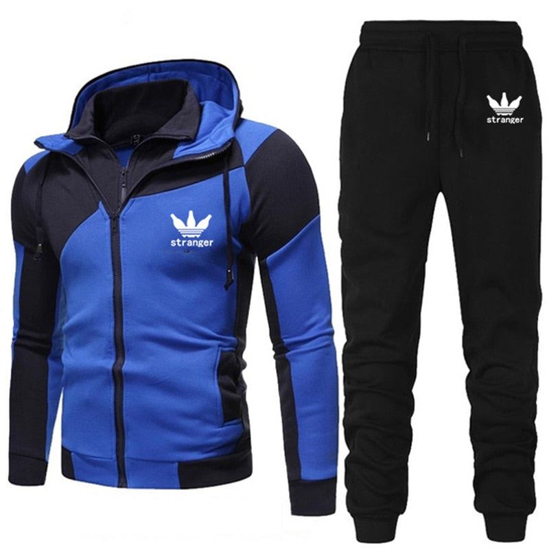 Autumn Winter Men's Set Brand Sportswear Tracksuits 2 Piece Sets Homme Clothes H