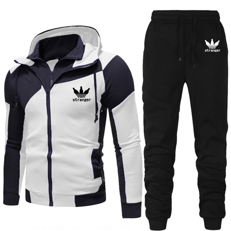 Autumn Winter Men's Set Brand Sportswear Tracksuits 2 Piece Sets Homme Clothes H