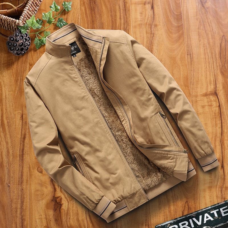 DIMUSI Fleece Jackets Mens Pilot Bomber Jacket Warm Male Fashion Baseball Hip Ho