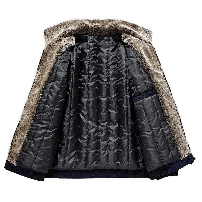 DIMUSI Winter Men's Bomber Jackets Casual Male Fur Collar Windbreaker Jacket Men