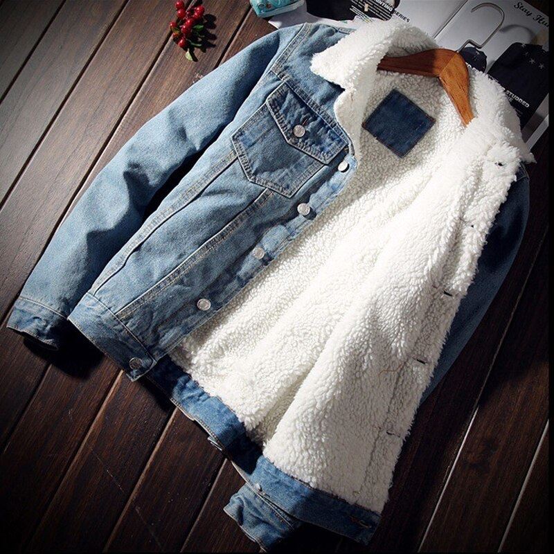 DIMUSI Winter Mens Denim Jackets Fashion Men Fleece Thick Warm Jeans Jacket Men