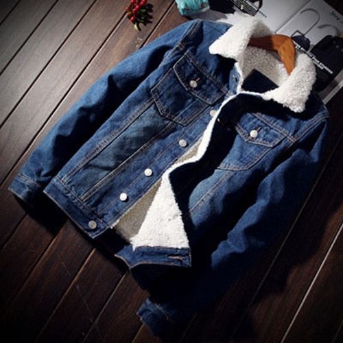 DIMUSI Winter Mens Denim Jackets Fashion Men Fleece Thick Warm Jeans Jacket Men