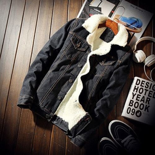 DIMUSI Winter Mens Denim Jackets Fashion Men Fleece Thick Warm Jeans Jacket Men