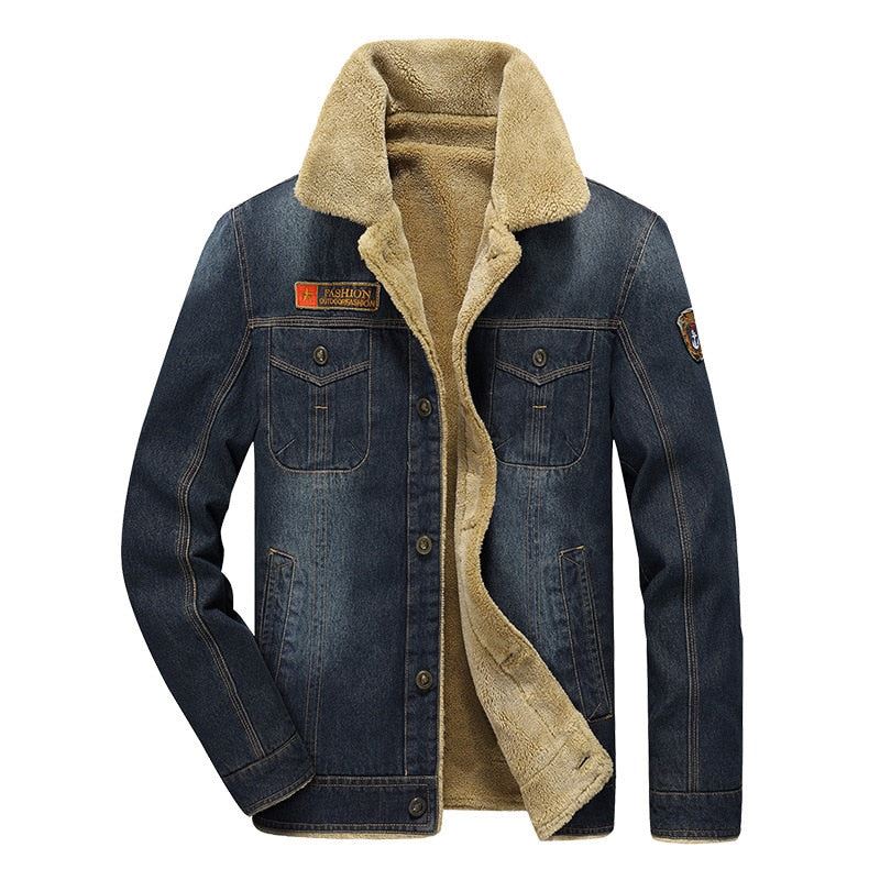 2020 Mens Winter Thick Fleece Chest Pockets Rodeo Lined Denim Jackets Fashion Me