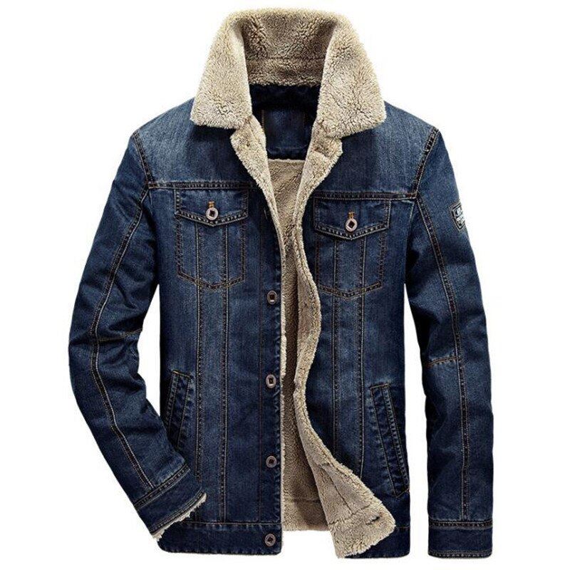 2020 Mens Winter Thick Fleece Chest Pockets Rodeo Lined Denim Jackets Fashion Me