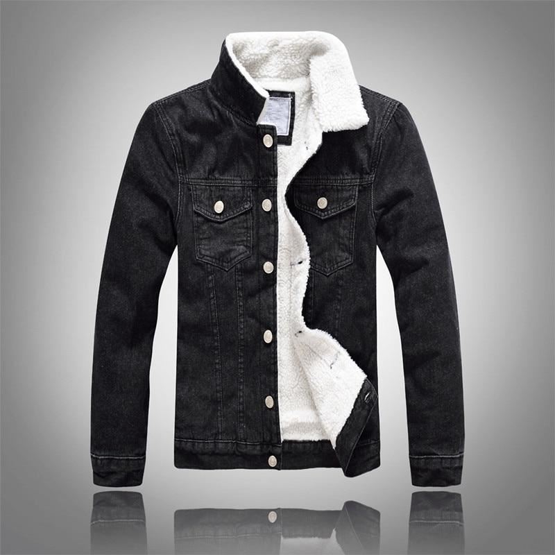 Men's Denim Jacket Warm Winter Casual Bomber Male Korean Style cowboy Jacket Fas