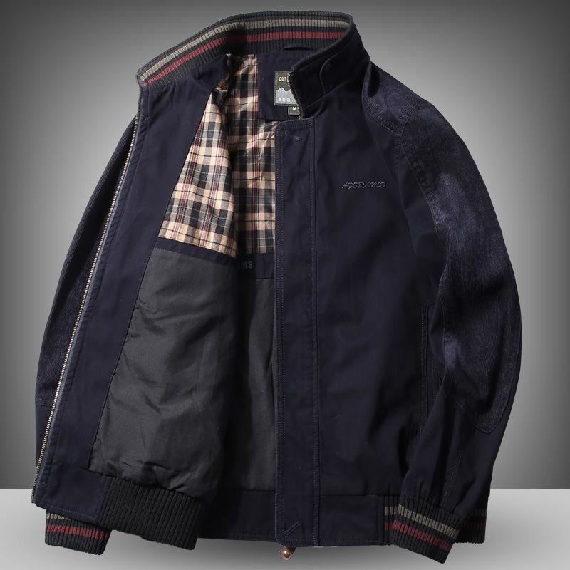 High Quality Jacket Men'S 96% Cotton Spring Autumn Loose Large Size Jacket Middl