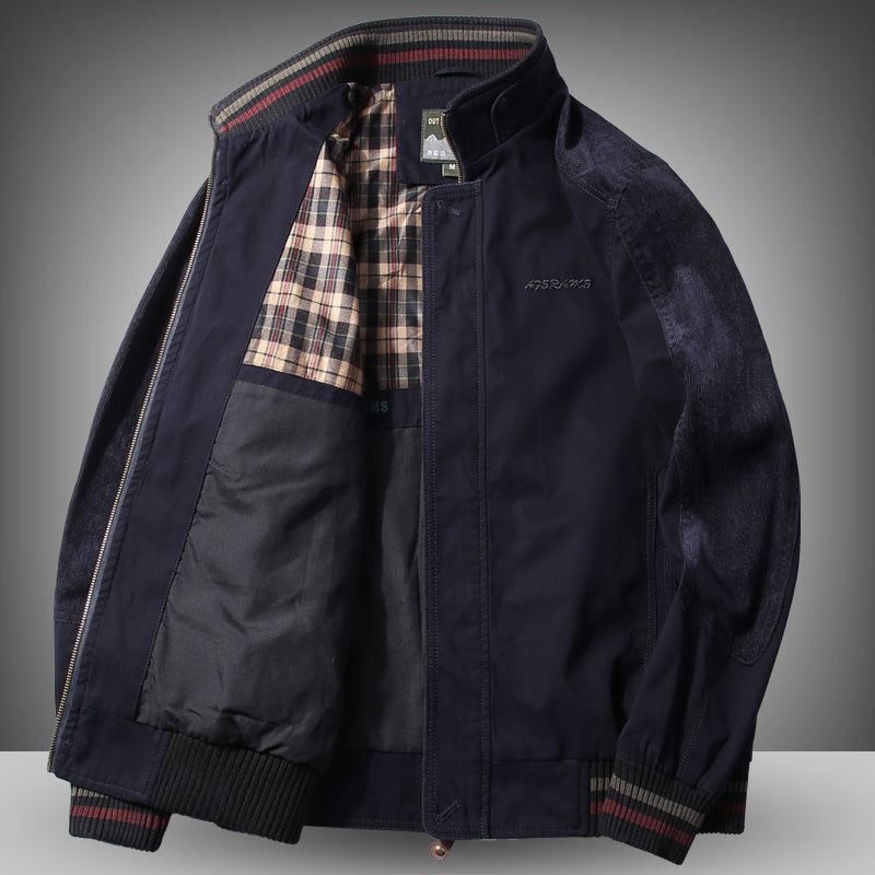 High Quality Jacket Men'S 96% Cotton Spring Autumn Loose Large Size Jacket Middl