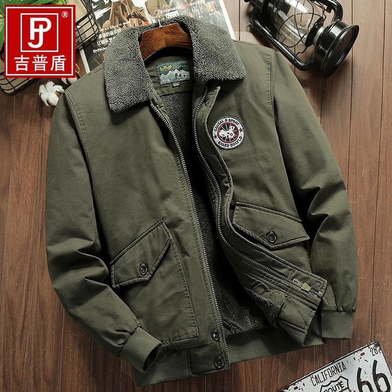 2021 Jacket Man Autumn Winter High Quality Cotton Fat Male Army Velvet Clothes C