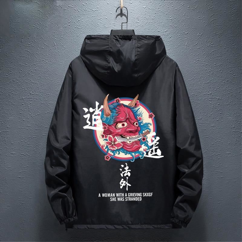 2020 Spring Autumn Hip Hop Windbreaker Jackets Men Japanese Streetwear Hooded Ja