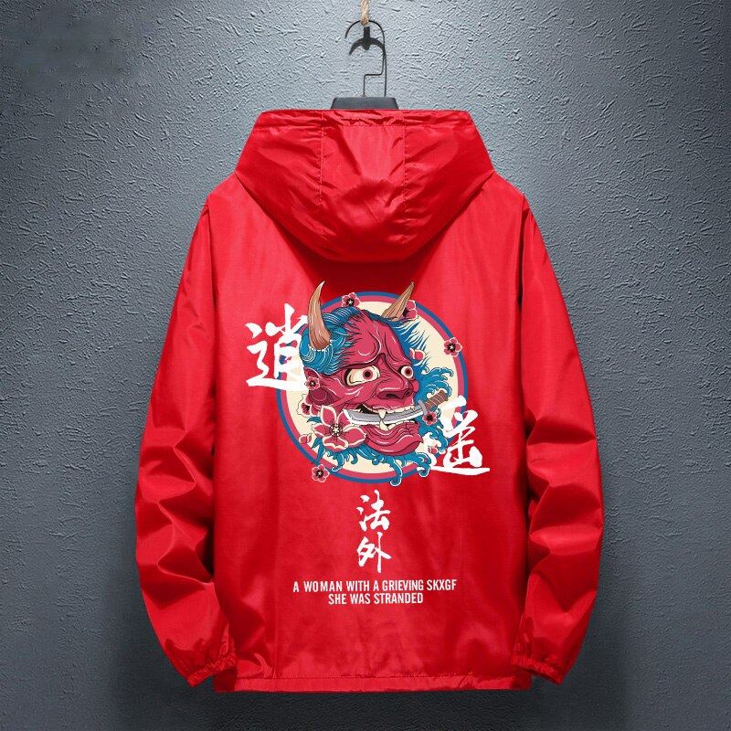 2020 Spring Autumn Hip Hop Windbreaker Jackets Men Japanese Streetwear Hooded Ja