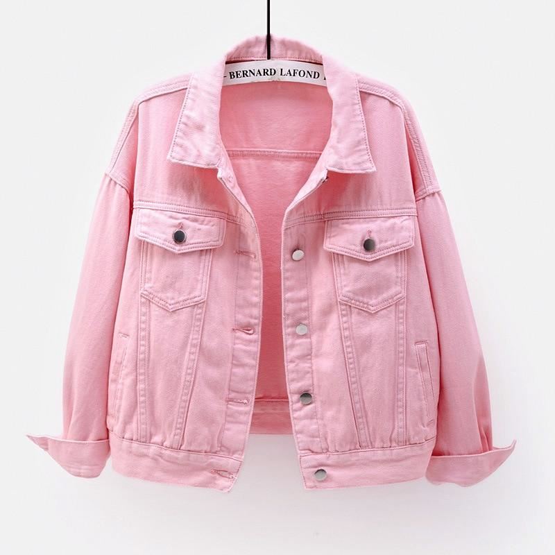 2021 Spring Summer New Color Thin Denim Coats Women Short Korean Loose Bf Long-s