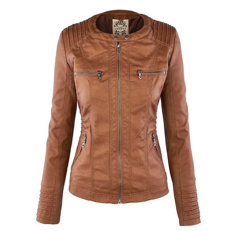 2020 Winter Faux Leather Jacket Women Casual Basic Coats Plus Size Ladies