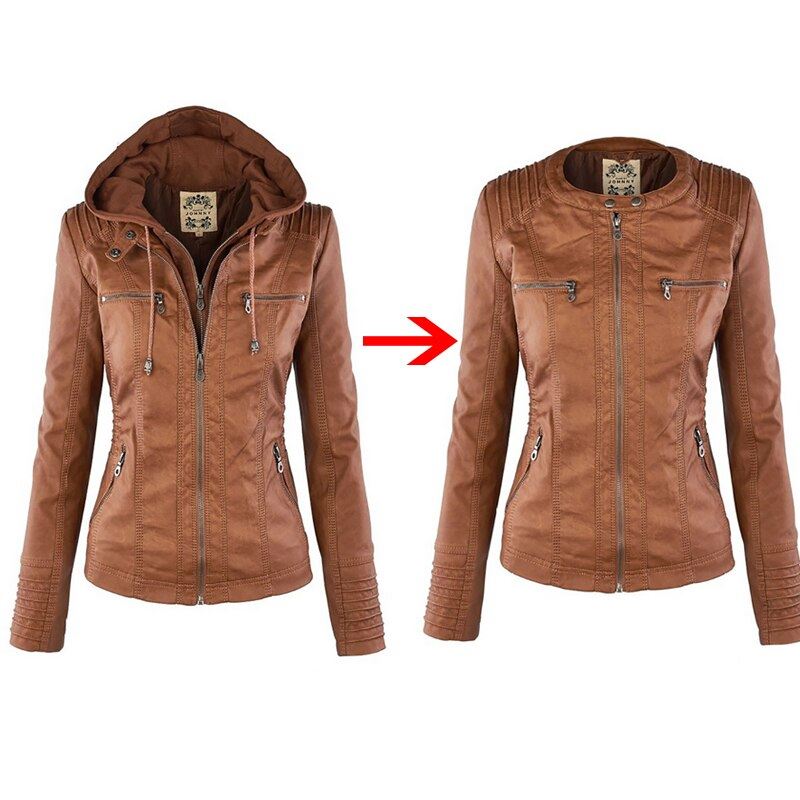 2020 Winter Faux Leather Jacket Women Casual Basic Coats Plus Size Ladies