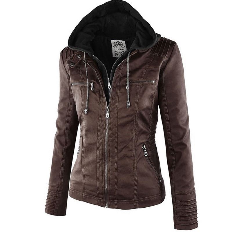 2020 Winter Faux Leather Jacket Women Casual Basic Coats Plus Size Ladies