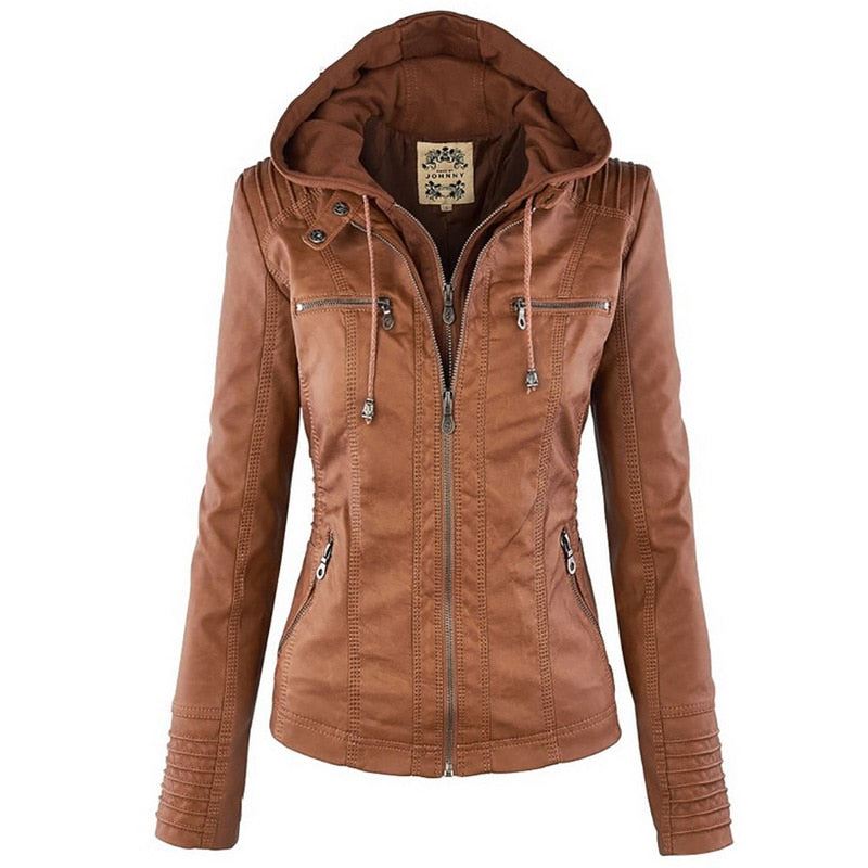 2020 Winter Faux Leather Jacket Women Casual Basic Coats Plus Size Ladies