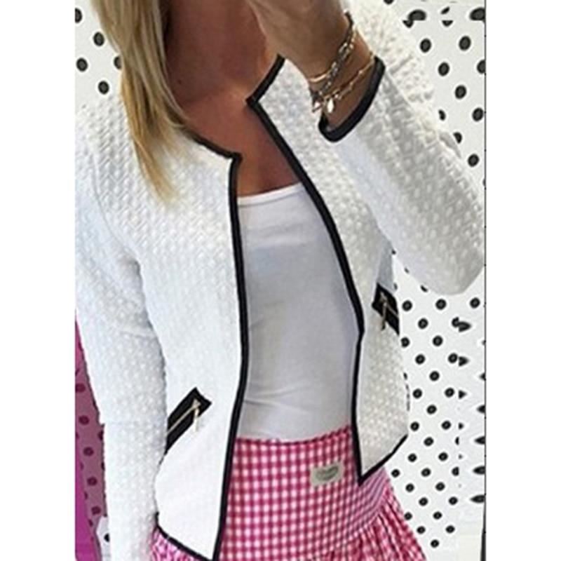 Hot Sale Women Fashion Solid Color Pocket Zipper Casual Jacket Coat 3 Colors Pul