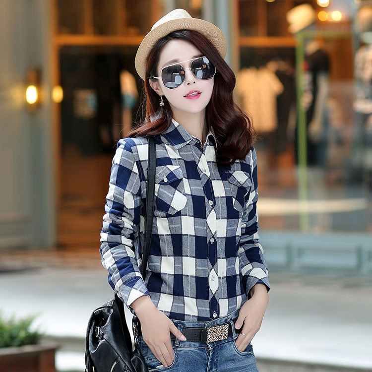 2020 Brand Winter Warm Women Plus Velvet Thicke Plaid Shirt Style Coat Jacket Wo