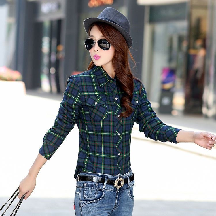 2020 Brand Winter Warm Women Plus Velvet Thicke Plaid Shirt Style Coat Jacket Wo