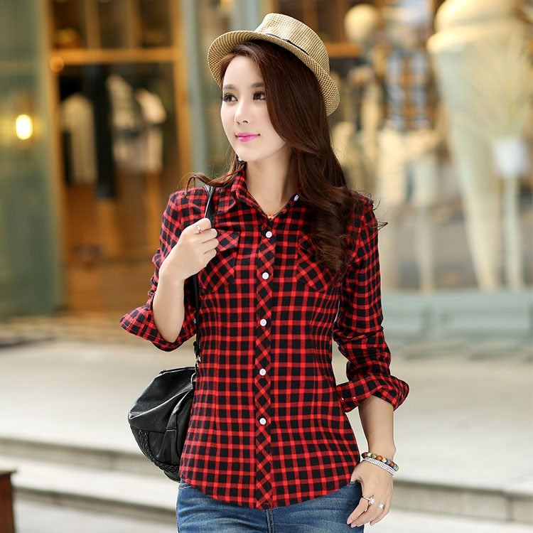 2020 Brand Winter Warm Women Plus Velvet Thicke Plaid Shirt Style Coat Jacket Wo