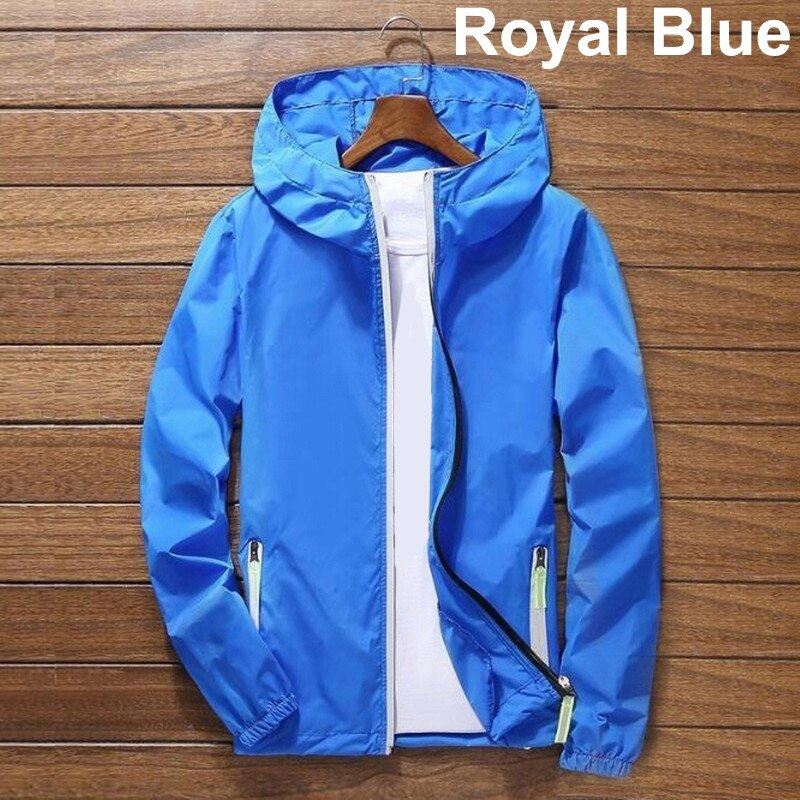 2021 Men's Casual Hooded Zip Up Hoodie Autumn Winter Oversize Coats Waterproof L