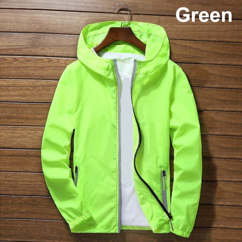 2021 Men's Casual Hooded Zip Up Hoodie Autumn Winter Oversize Coats Waterproof L