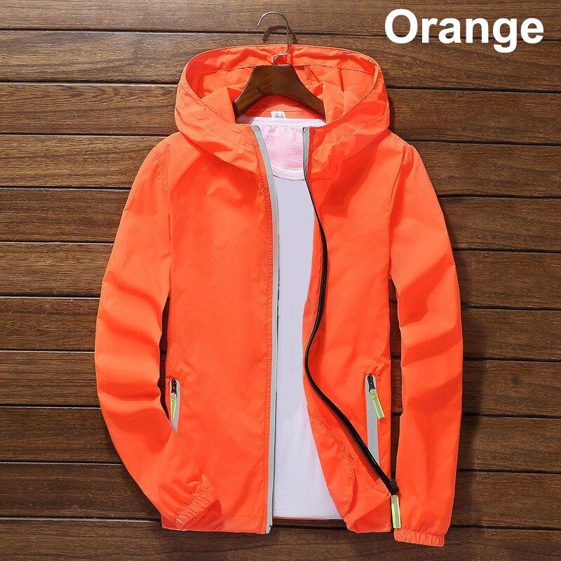 2021 Men's Casual Hooded Zip Up Hoodie Autumn Winter Oversize Coats Waterproof L