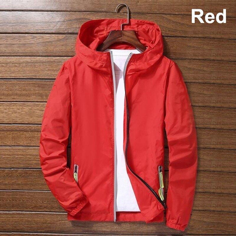 2021 Men's Casual Hooded Zip Up Hoodie Autumn Winter Oversize Coats Waterproof L