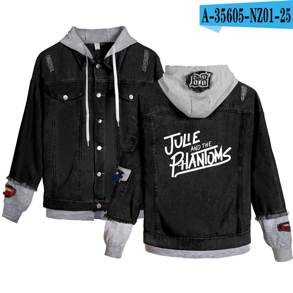 Julie and the Phantoms Jacket Female Fake Two Piece Denim Jackets Women Long Sle