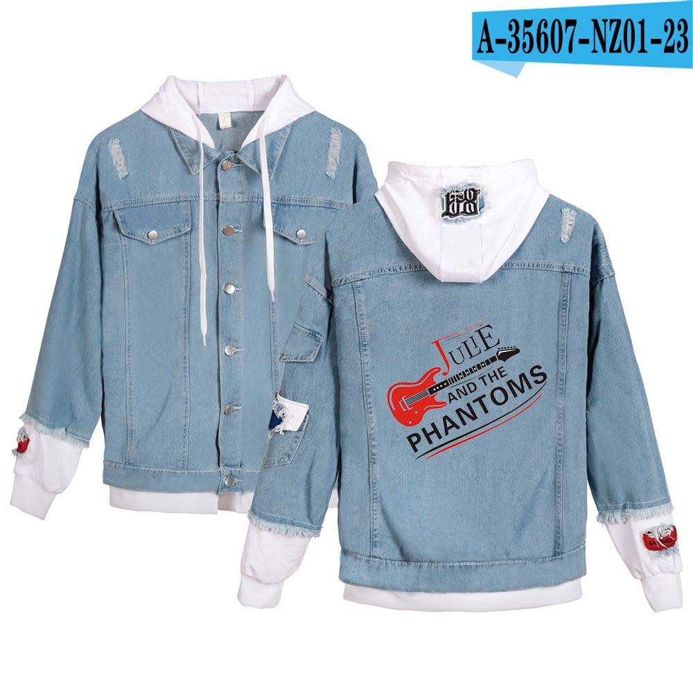 Julie and the Phantoms Jacket Female Fake Two Piece Denim Jackets Women Long Sle