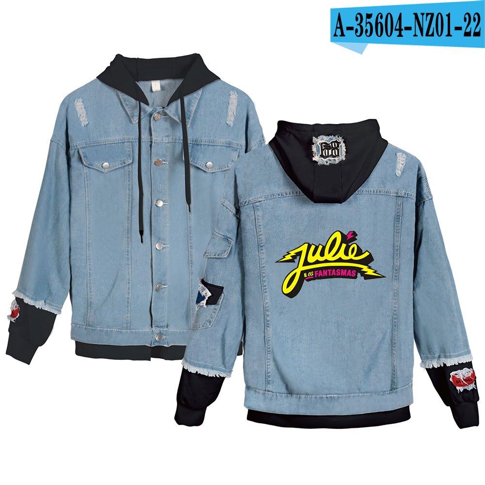 Julie and the Phantoms Jacket Female Fake Two Piece Denim Jackets Women Long Sle