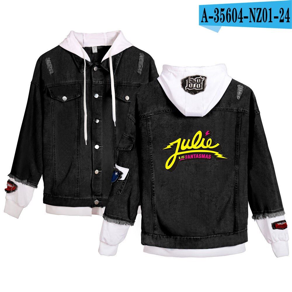 Julie and the Phantoms Jacket Female Fake Two Piece Denim Jackets Women Long Sle