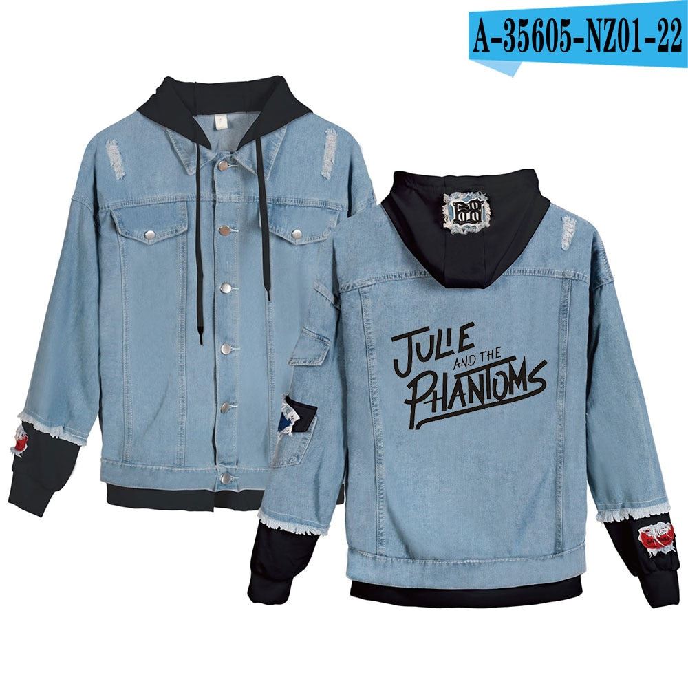 Julie and the Phantoms Jacket Female Fake Two Piece Denim Jackets Women Long Sle