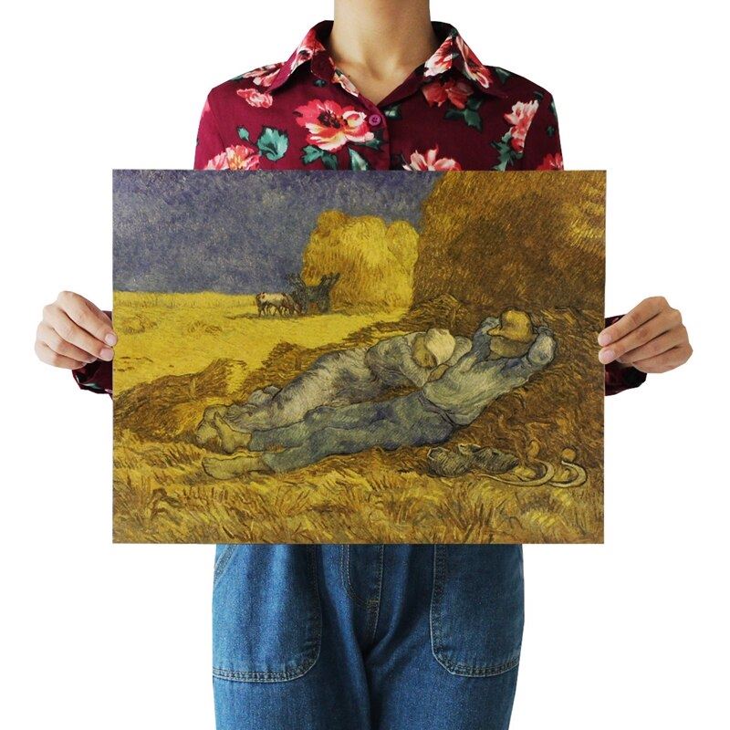 A Collection of Van Gogh's Famous Paintings Kraft Paper Poster Home Room Print 12x16