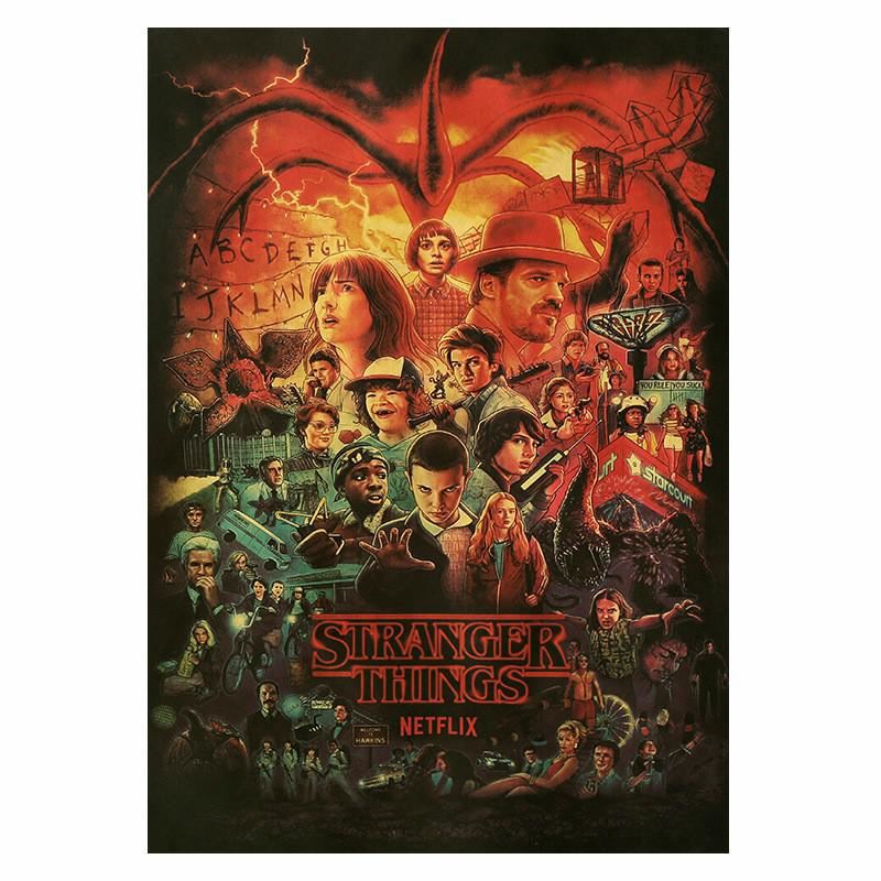 U.S. TV Series Stranger Things Character Collection Kraft Paper Poster Home Room