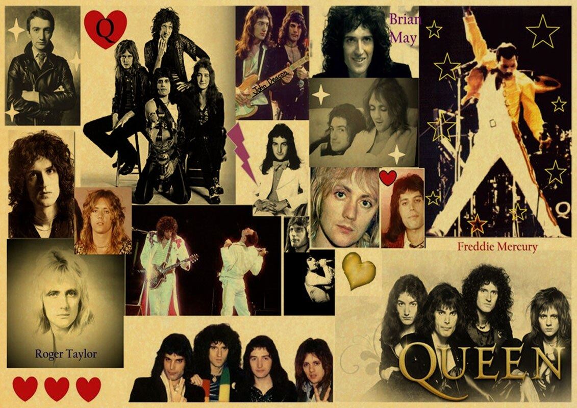 Queen Band Music Poster Vintage Retro Poster Art Printed Painting Home Room Decor 12x16