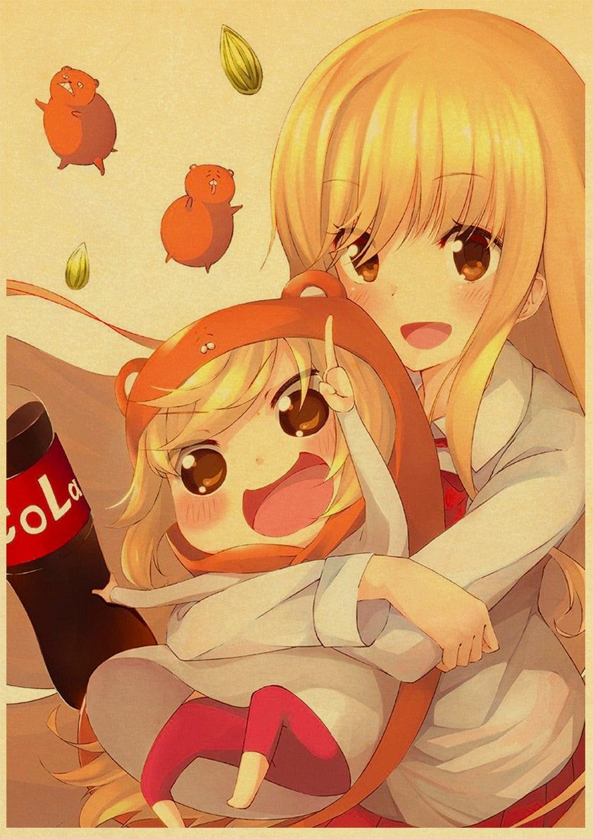 Vintage Anime Day Himouto! Umaru-chan Posters Retro Kraft Paper Prints 12x16