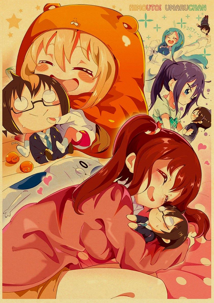 Vintage Anime Day Himouto! Umaru-chan Posters Retro Kraft Paper Prints 12x16